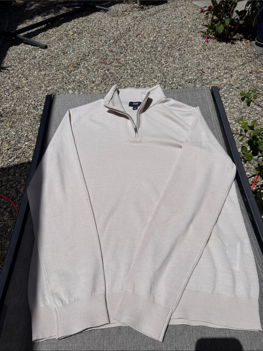 Reiss Men's Zip-Neck Sweater in Beige - Picture 8 of 8